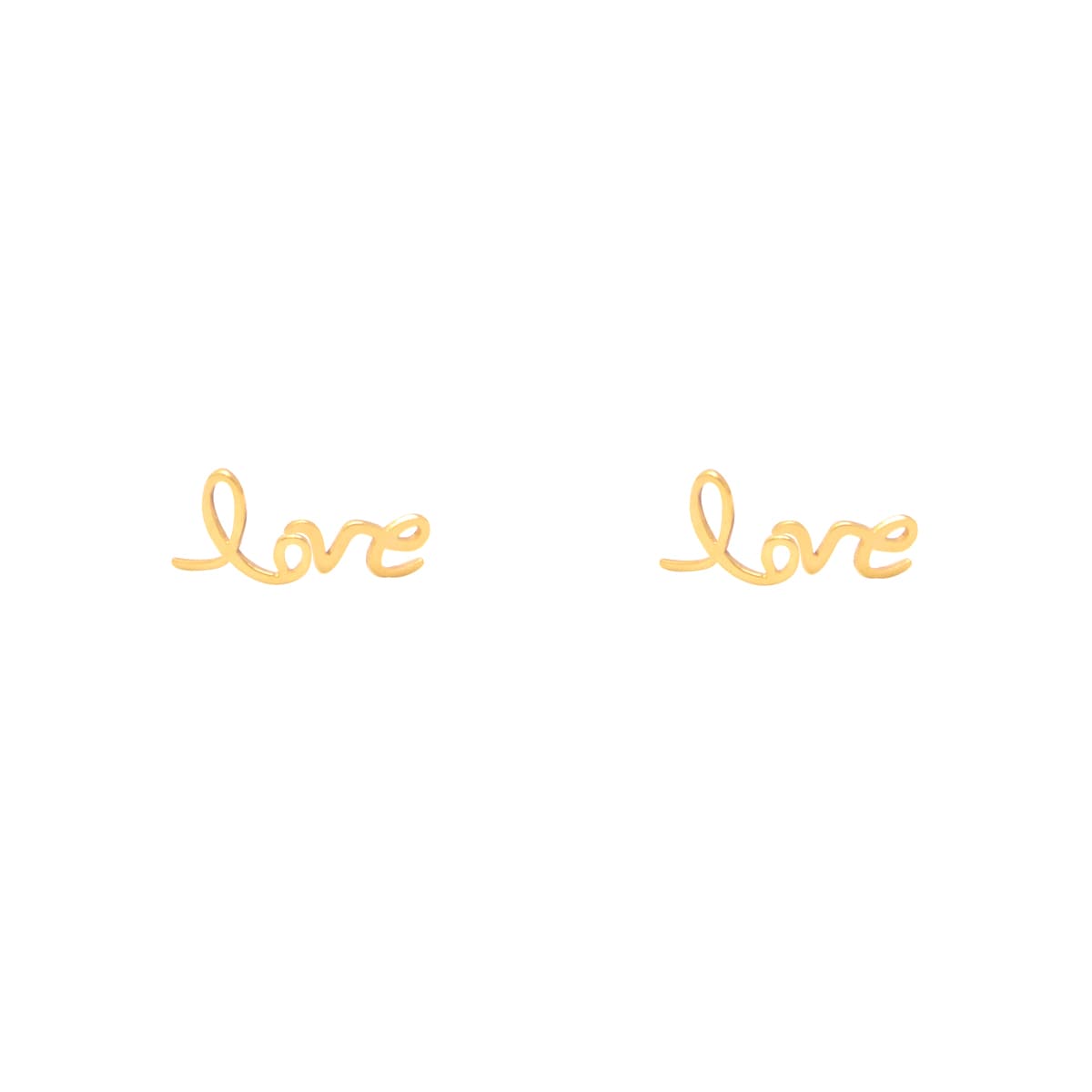 گوشواره میخی طلا 18عیار مدل Love گالری پرسته